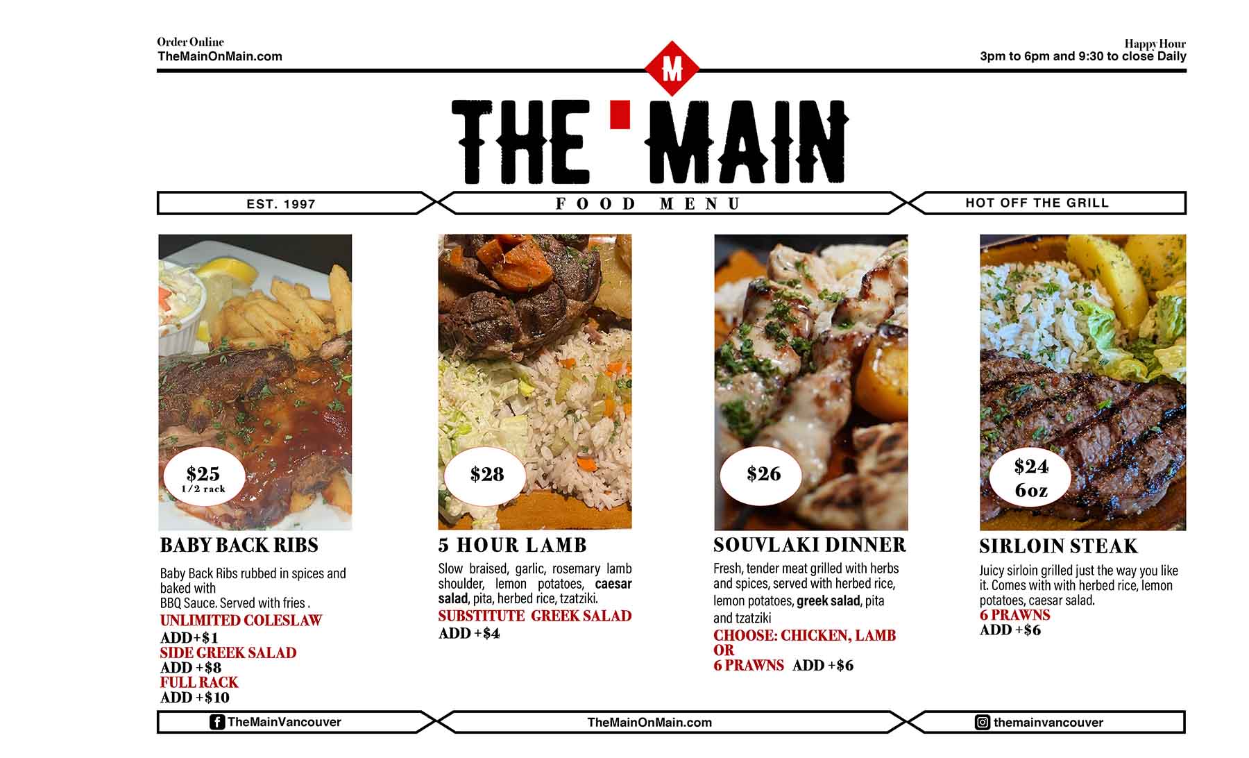 The Main Lunch Menu Page 2